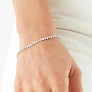 CZ by Kenneth Jay Lane Tennis Bracelet, Cubic Zirconia & Rhodium Plated